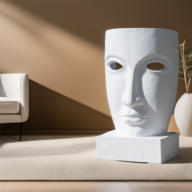 Escultura rostro blanco | Decoración interior moderna