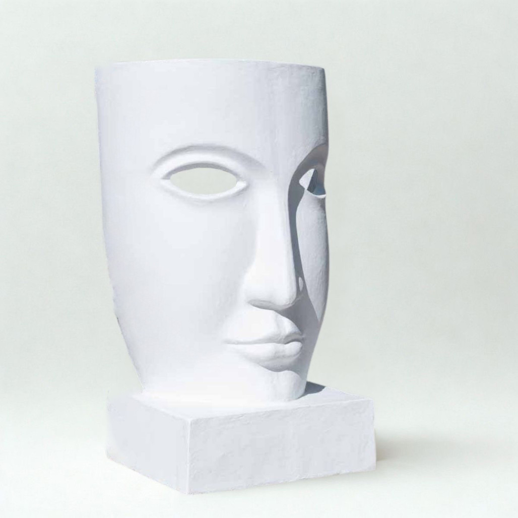 Escultura rostro blanco | Decoración interior moderna