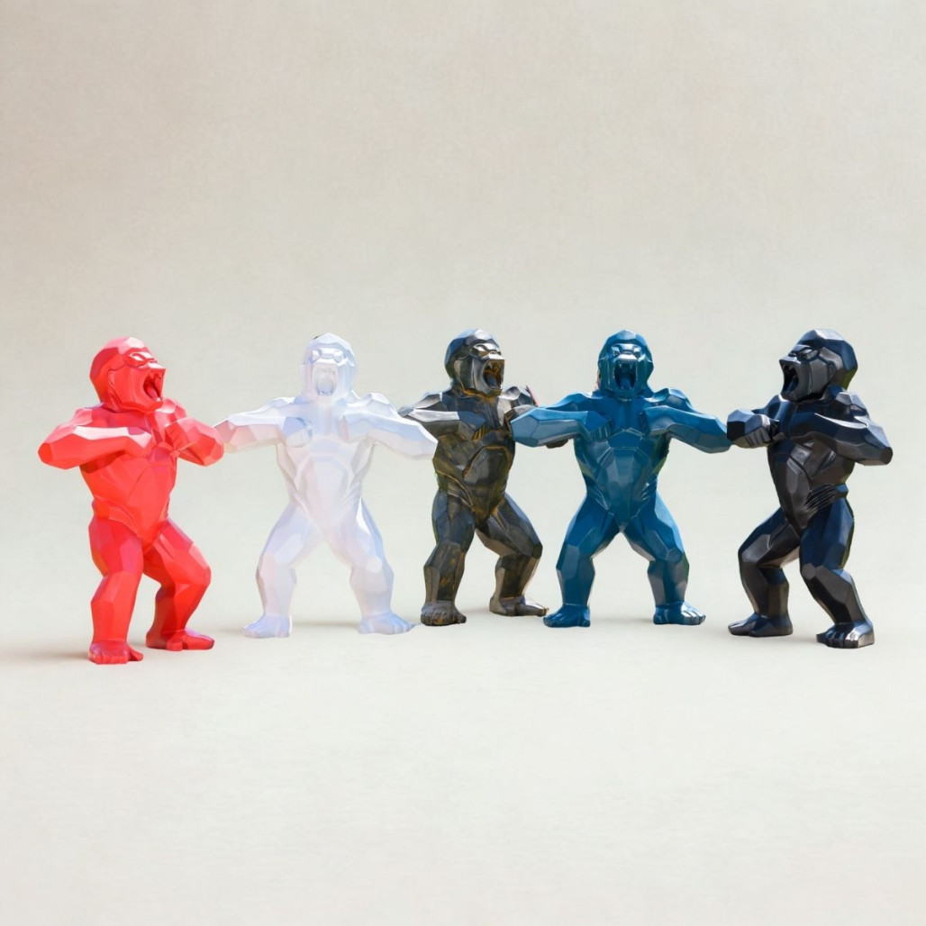 Escultura gorila geométrico | Decoración interior moderna