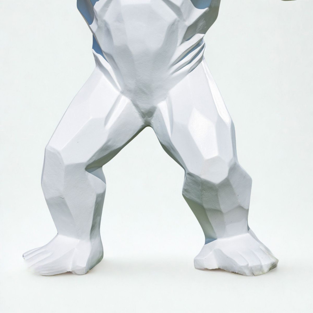 Estatua gorila origami blanca | Decoración interior moderna Estatua gorila origami blanca | Decoración interior moderna