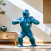 Estatua de gorila de origami azul de 80 cm