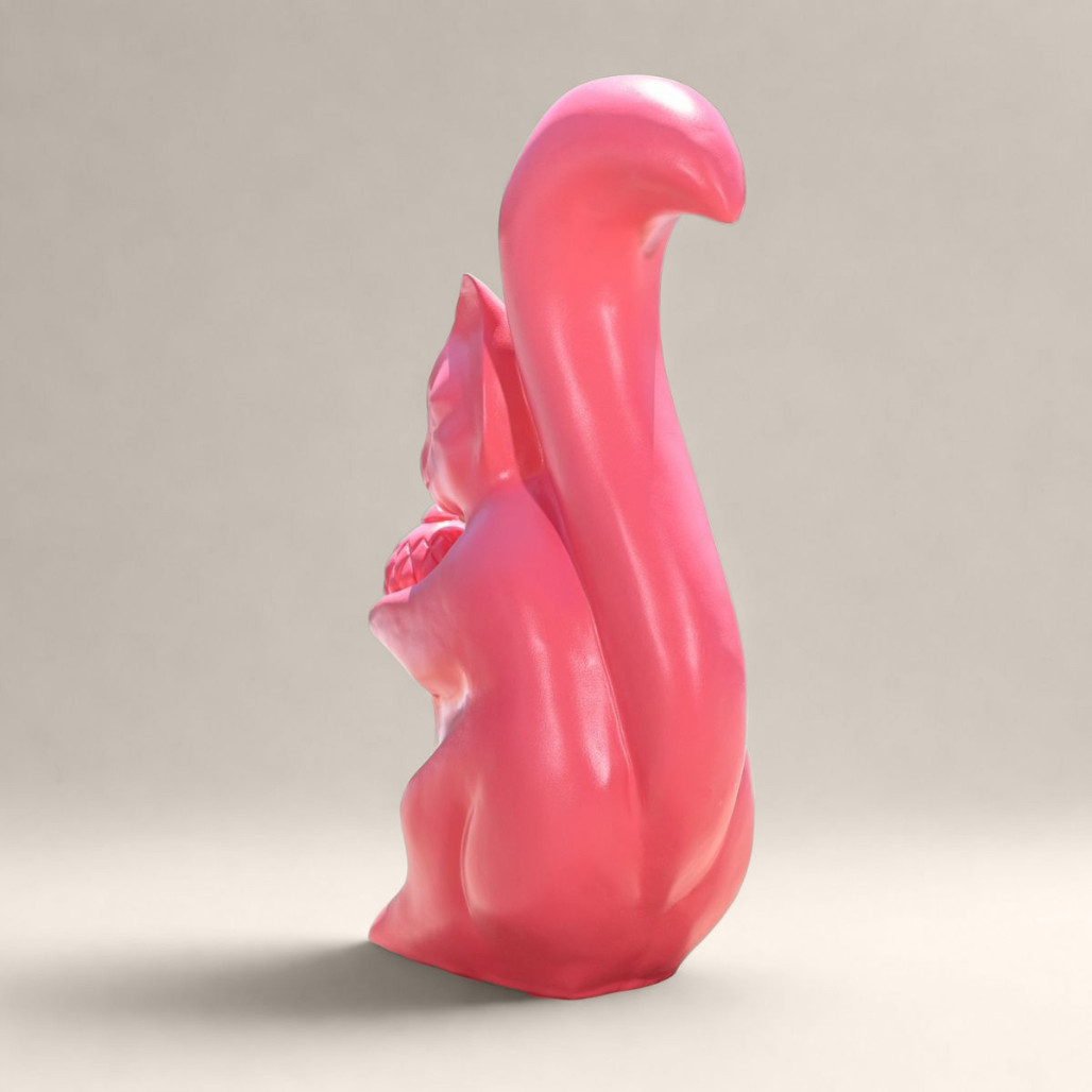 Escultura ardilla rosa | Decoración interior alegre