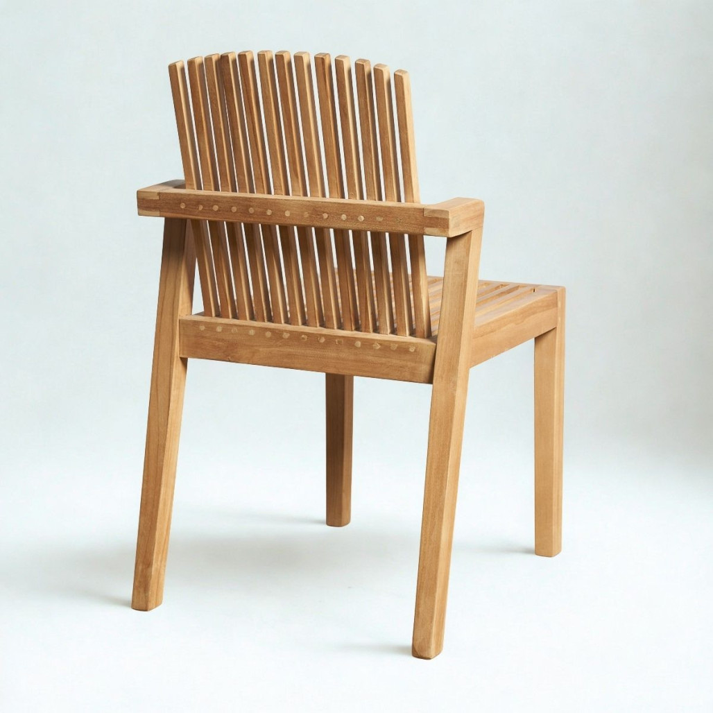 Silla apilable de teca | Mueble interior natural Silla apilable de teca | Mueble interior natural
