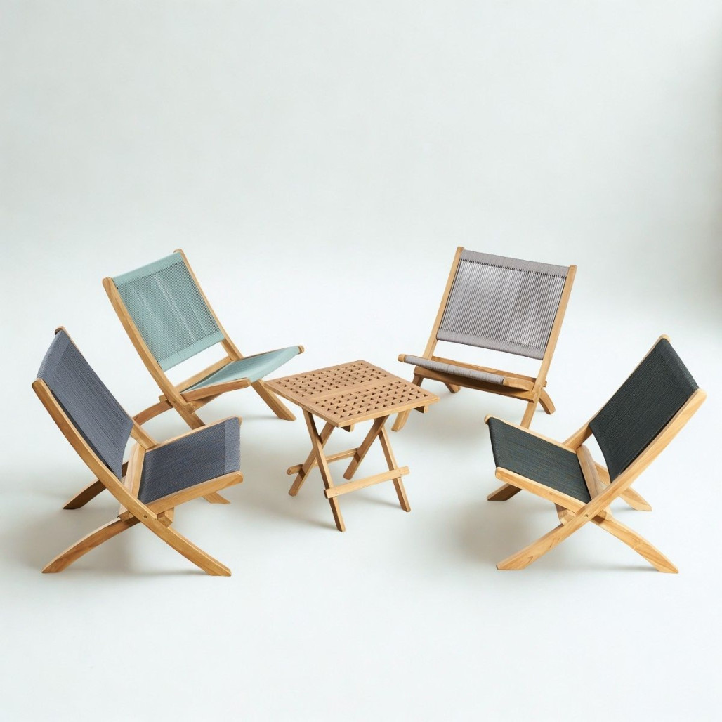 Sillón Jala de teca y cuerda | Estilo mediterráneo