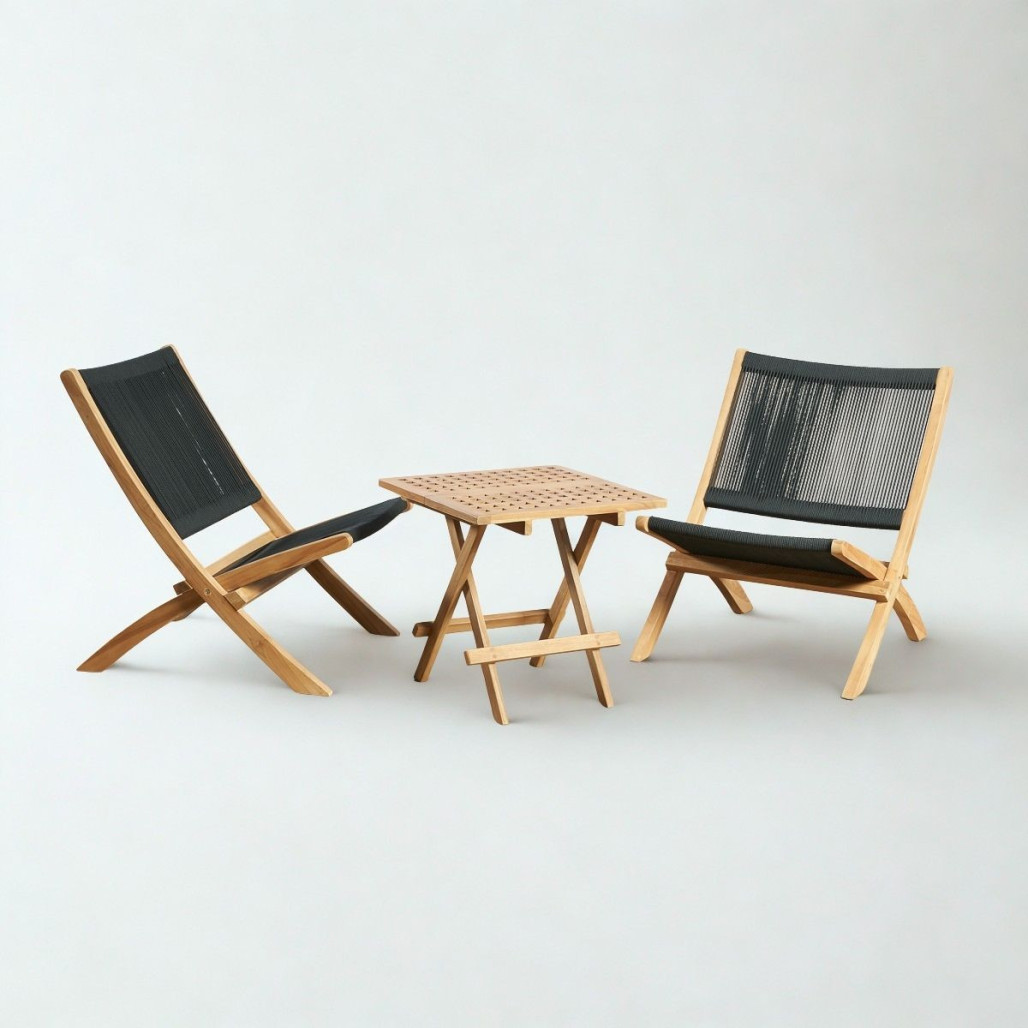 Sillón Jala de teca y cuerda | Estilo mediterráneo