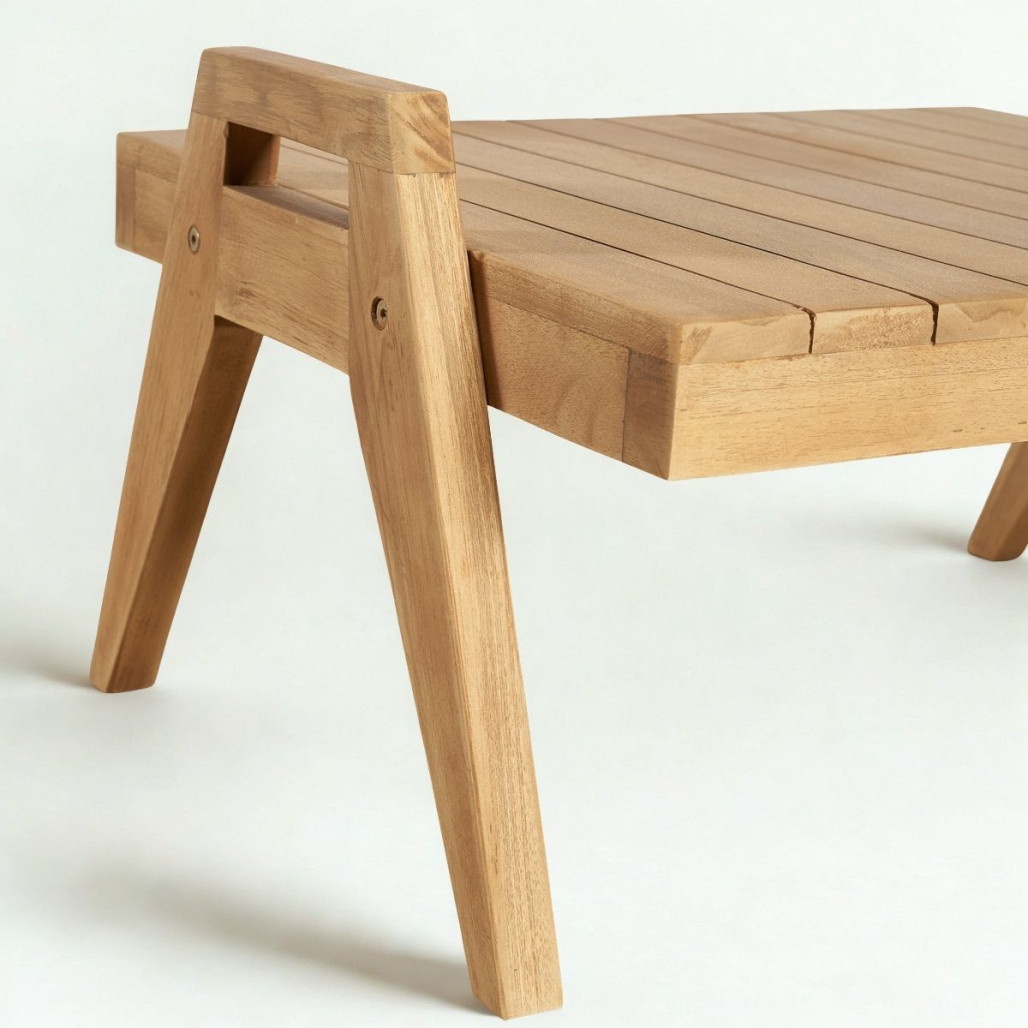 Mesita auxiliar de teca | Diseño natural y cálido Mesita auxiliar de teca | Diseño natural y cálido