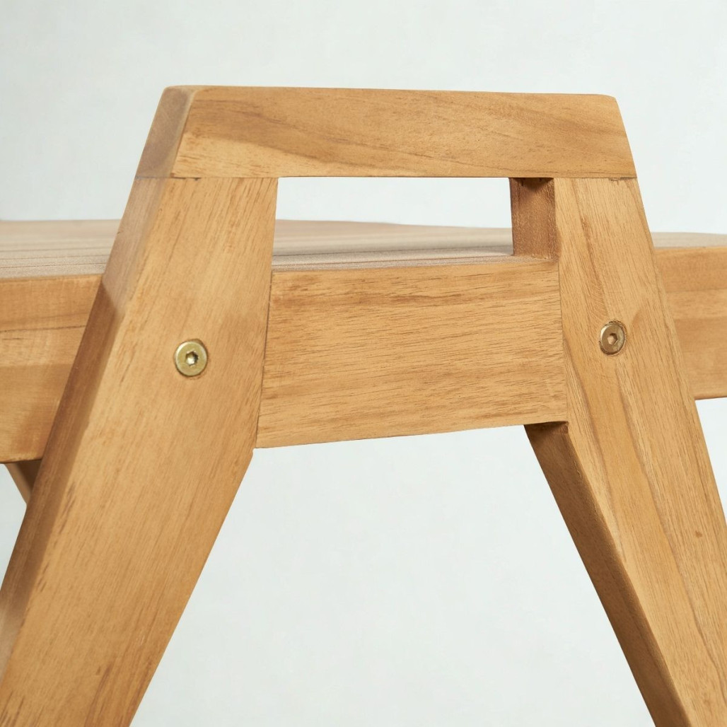 Mesita auxiliar de teca | Diseño natural y cálido Mesita auxiliar de teca | Diseño natural y cálido