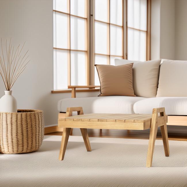 Mesita auxiliar de teca | Diseño natural y cálido