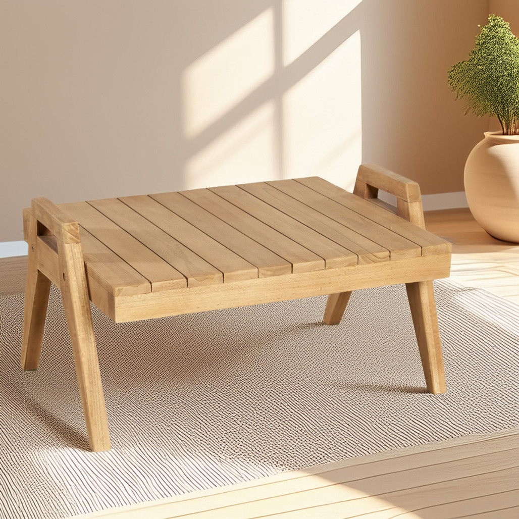 Mesita auxiliar de teca | Diseño natural y cálido Mesita auxiliar de teca | Diseño natural y cálido