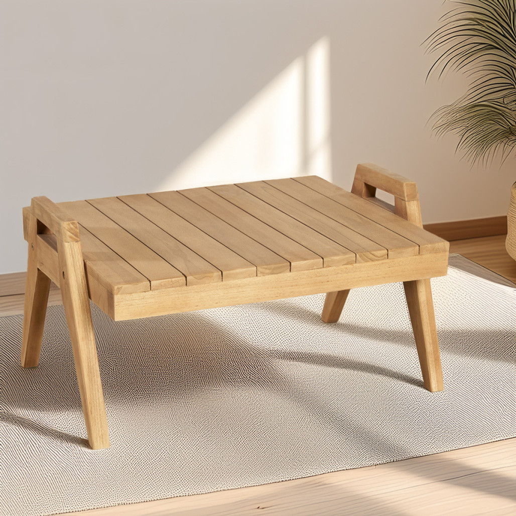 Mesita auxiliar de teca | Diseño natural y cálido Mesita auxiliar de teca | Diseño natural y cálido