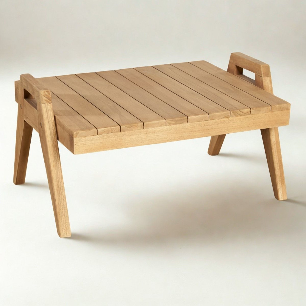 Mesita auxiliar de teca | Diseño natural y cálido Mesita auxiliar de teca | Diseño natural y cálido