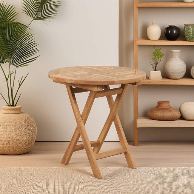Mesa plegable Onora de teca | Elegancia natural