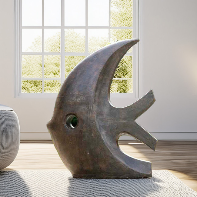 Escultura moderna pez 100 cm | Decoración interior artística
