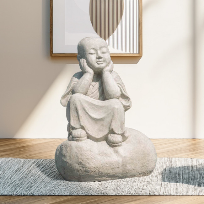 Estatua Monje Shaolín pensativo | Decoración zen interior