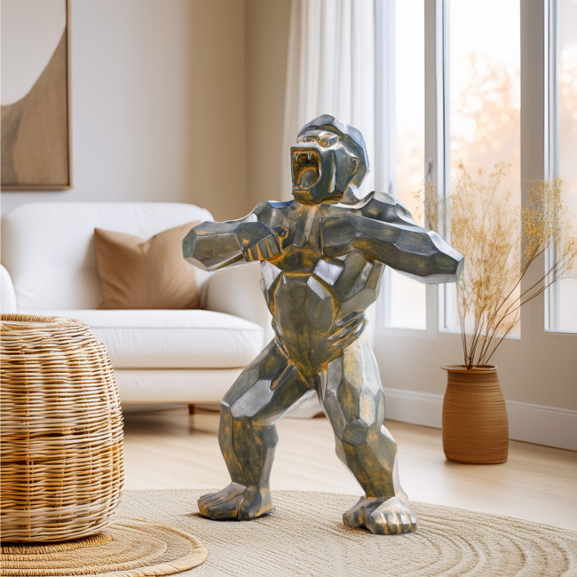 Estatua gorila geométrico | Decoración interior moderna