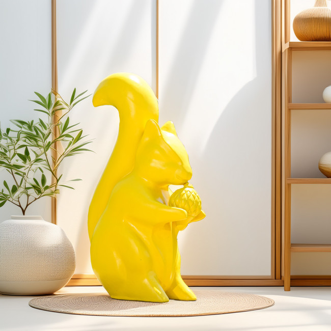 Estatua ardilla cemento | Decoración interior natural