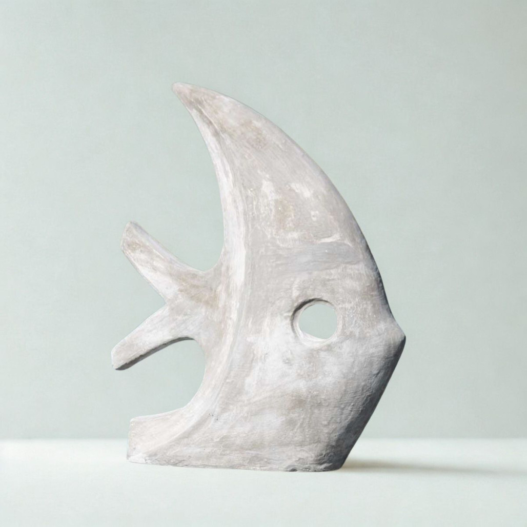 Escultura pez gris 50 cm | Decoración interior moderna