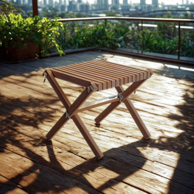 Mesa baja de jardín de teca blanco Relax