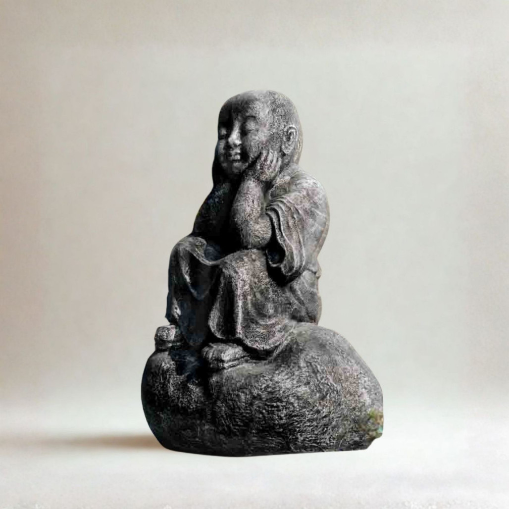 Estatua Monje Shaolín pensativo | Decoración zen interior Estatua Monje Shaolín pensativo | Decoración zen interior