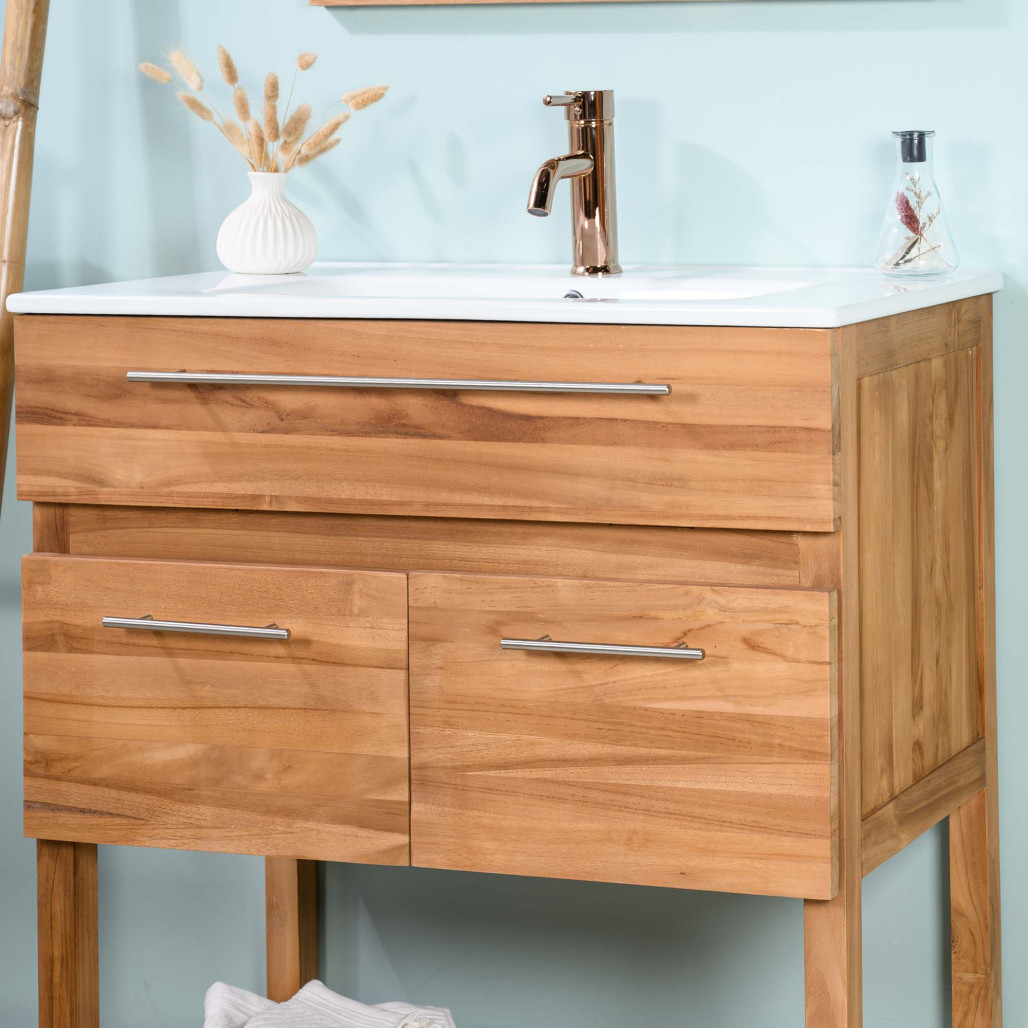 Mueble de baño de teca y cerámica Bagster - Cuarto de baño - Wanda collection