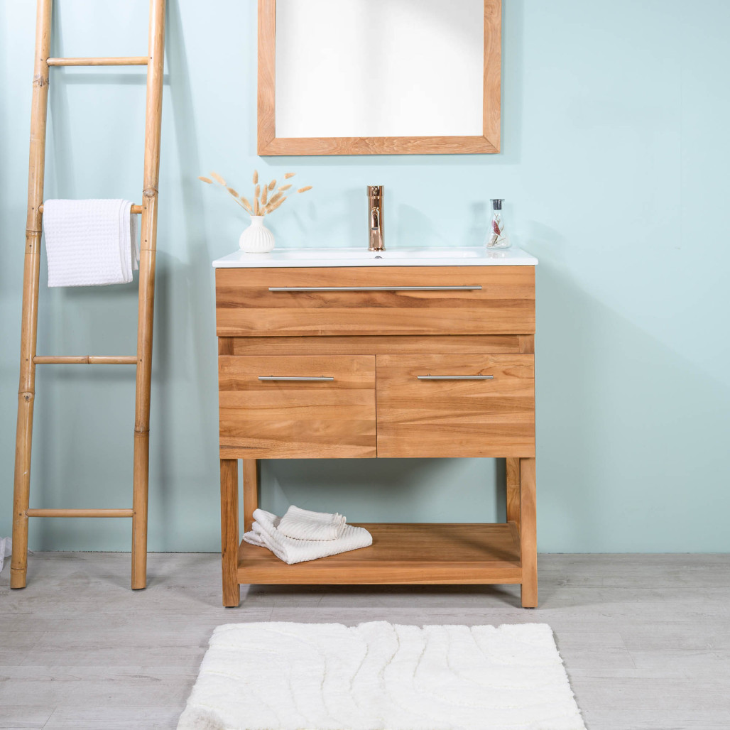 Mueble de baño de teca y cerámica Bagster - Cuarto de baño - Wanda collection