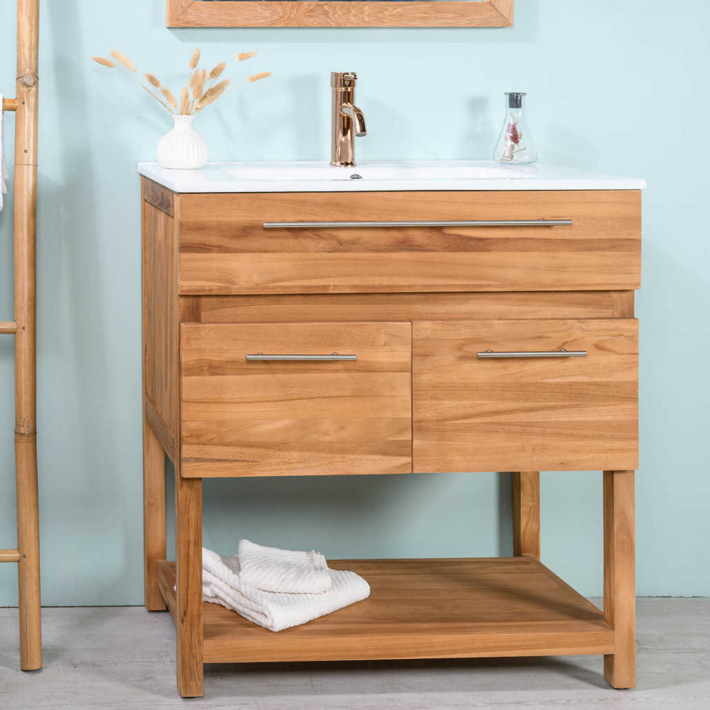 Mueble de baño de teca y cerámica Bagster - Cuarto de baño - Wanda collection