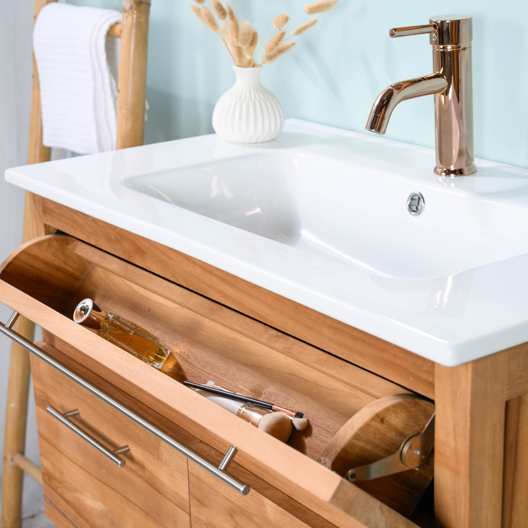 Mueble de baño de teca y cerámica Bagster - Cuarto de baño - Wanda collection