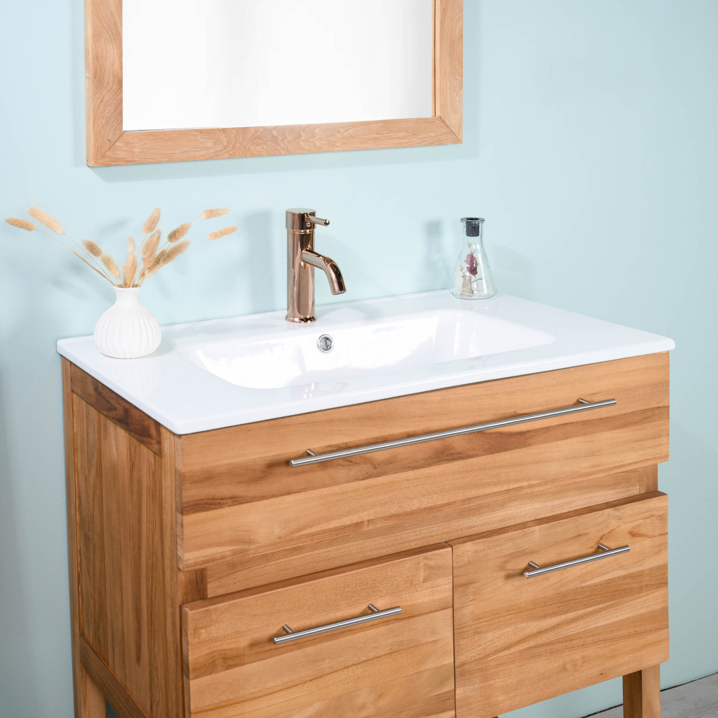 Mueble de baño de teca y cerámica Bagster - Cuarto de baño - Wanda collection