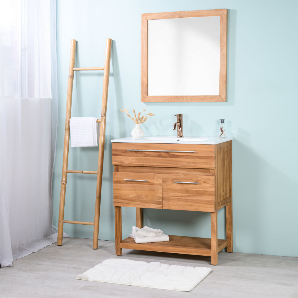 Mueble de baño de teca y cerámica Bagster - Cuarto de baño - Wanda collection