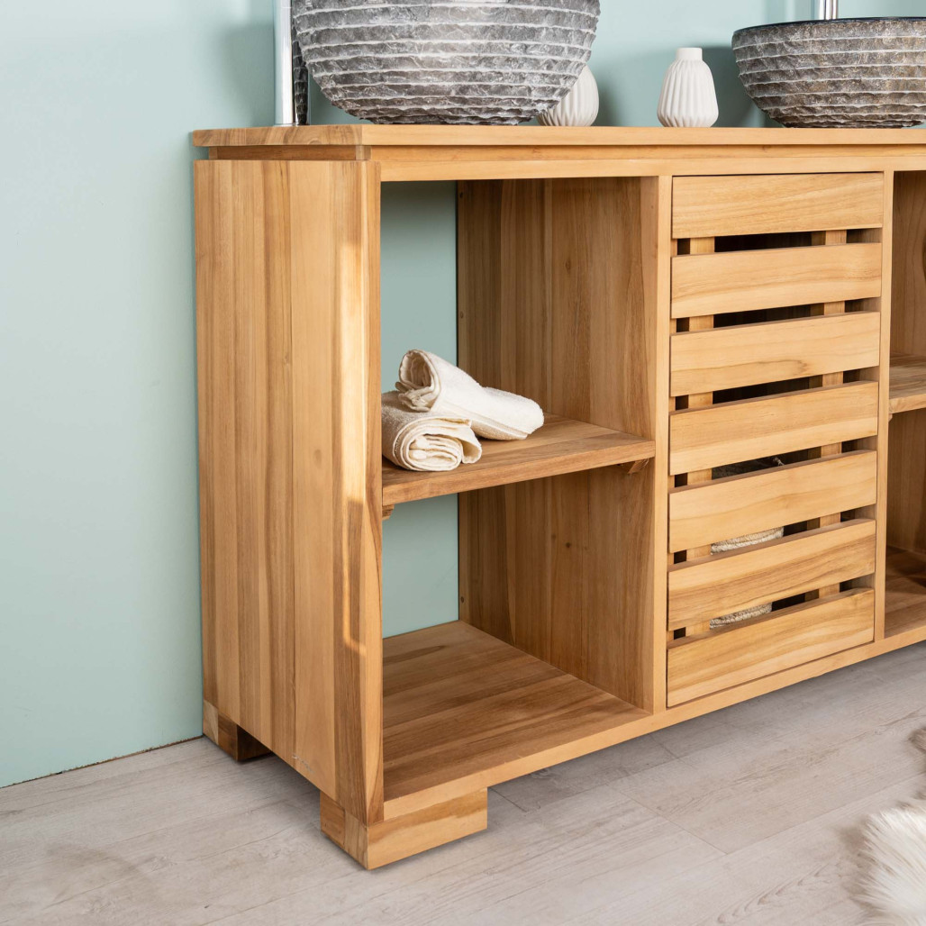 Mueble bajo lavabo de teca Zen 120 cm l Wanda Collection