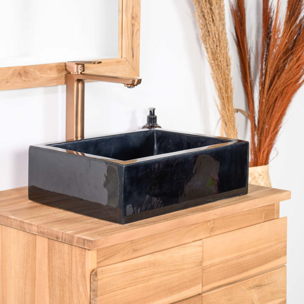 Lavabo en mármol Milán negro l Wanda Collection