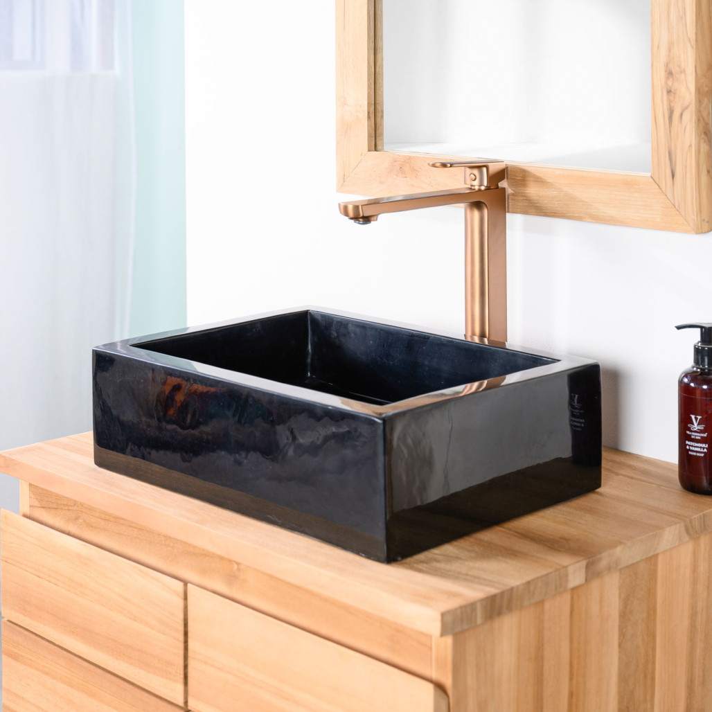 Lavabo en mármol Milán negro l Wanda Collection