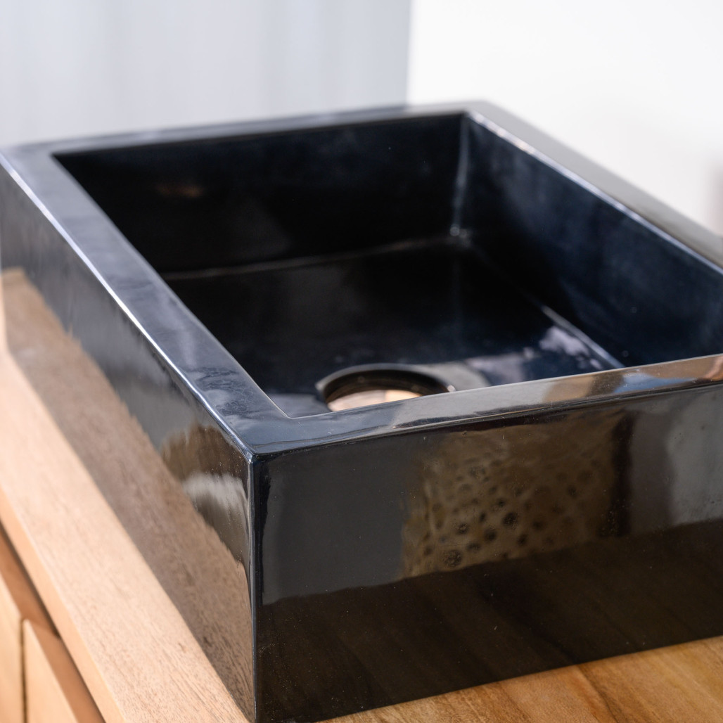 Lavabo en mármol Milán negro l Wanda Collection