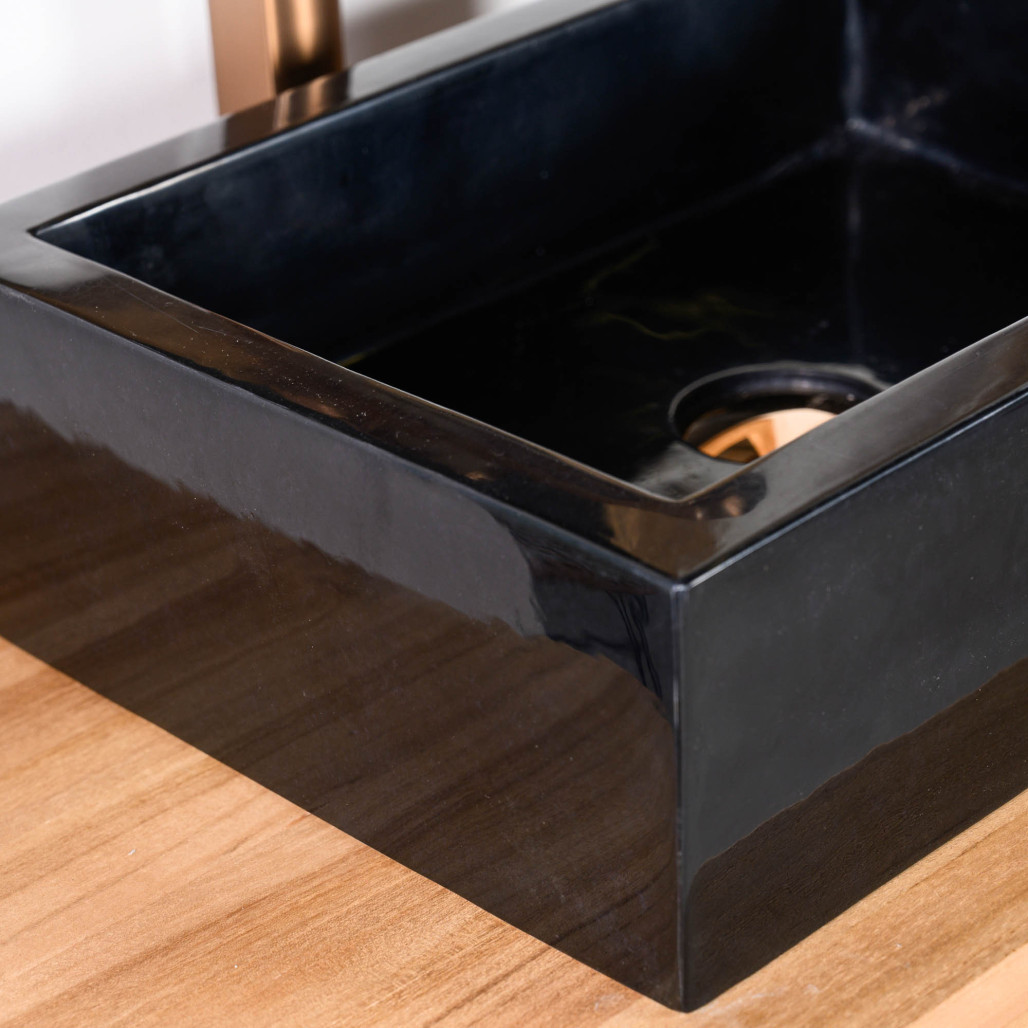 Lavabo en mármol Milán negro l Wanda Collection