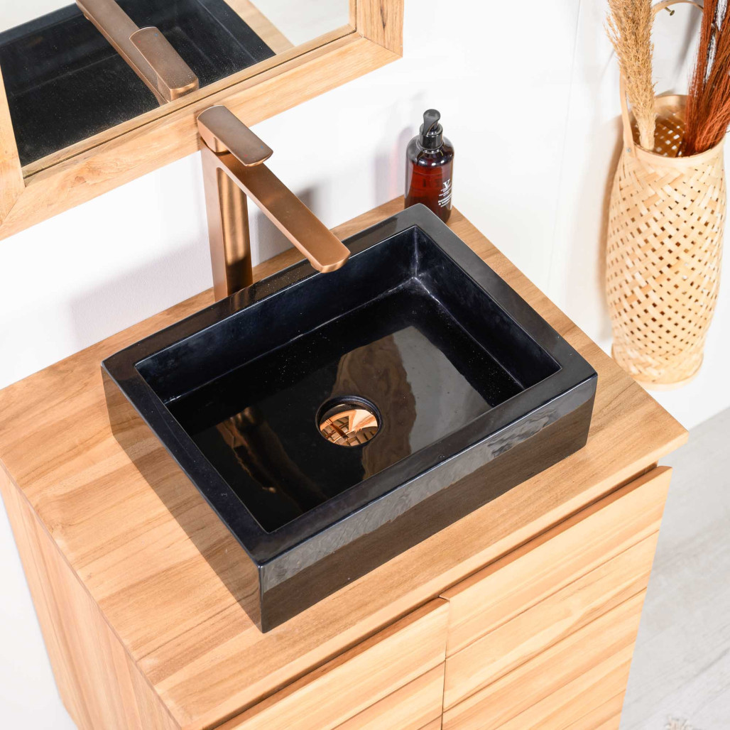 Lavabo en mármol Milán negro l Wanda Collection