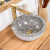 Lavabo sobre encimera de mármol Estrómboli gris 35 cm