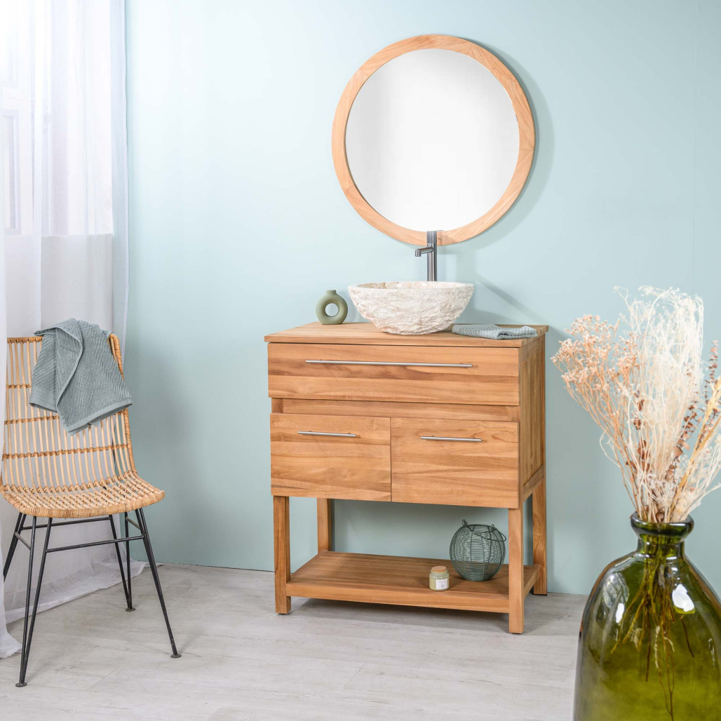 Mueble de baño de teca Bagster 80 cm - Cuarto de baño - Wanda collection