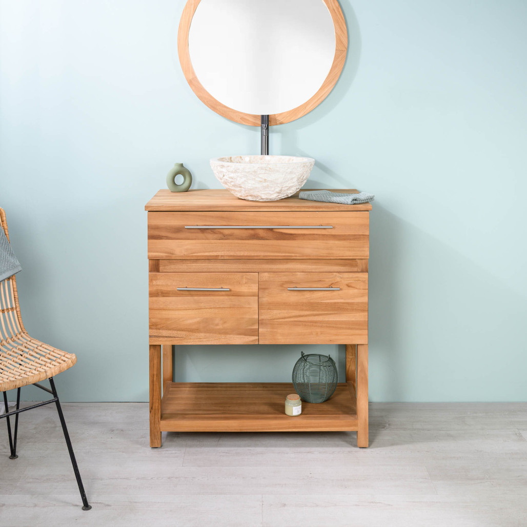 Mueble de baño de teca Bagster 80 cm - Cuarto de baño - Wanda collection