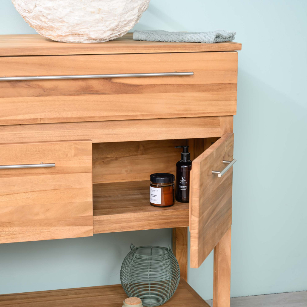 Mueble de baño de teca Bagster 80 cm - Cuarto de baño - Wanda collection