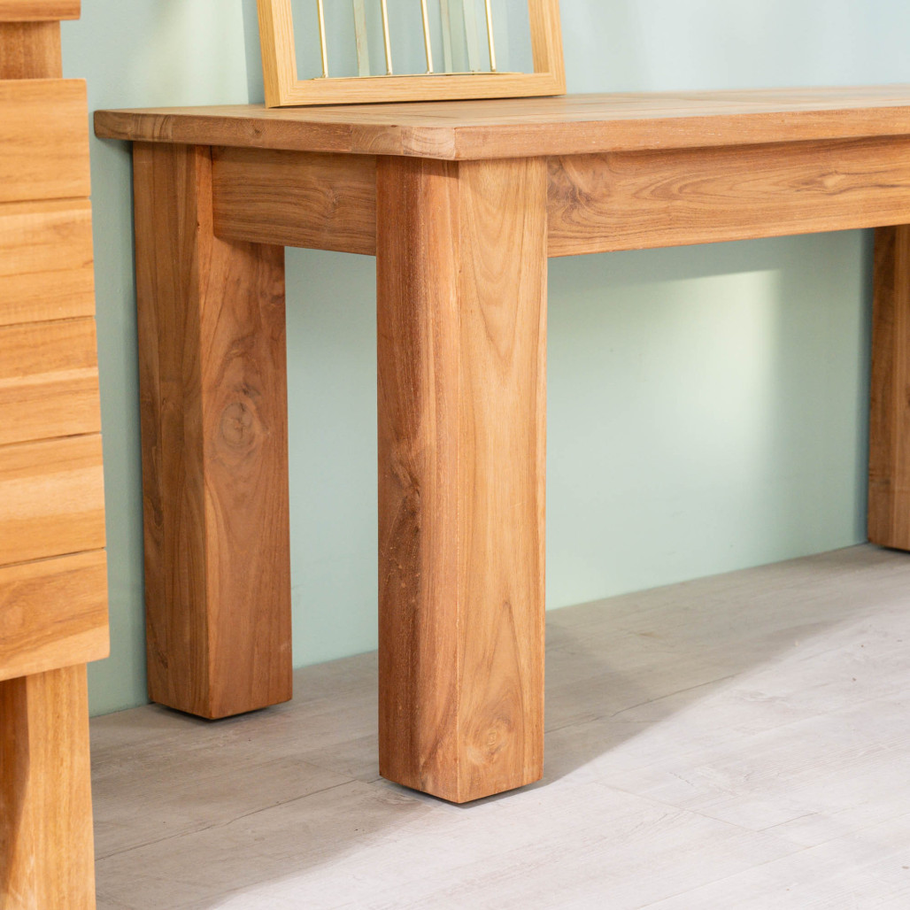 Banco de baño de teca maciza Matado 100 cm