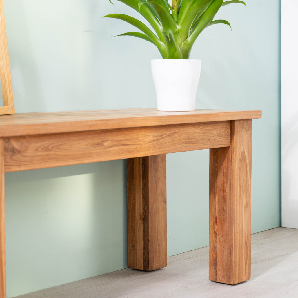 Banco de baño de teca maciza Matado 100 cm