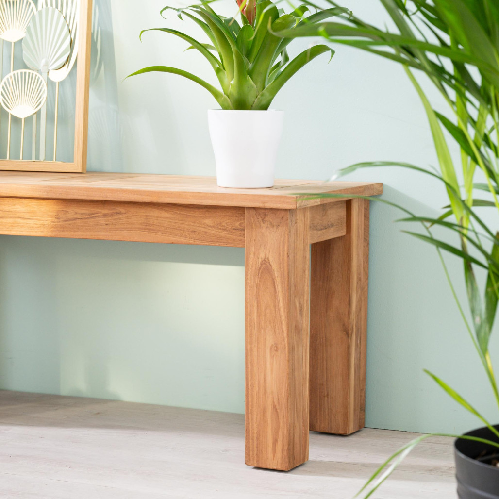 Banco de baño de teca maciza Matado 100 cm