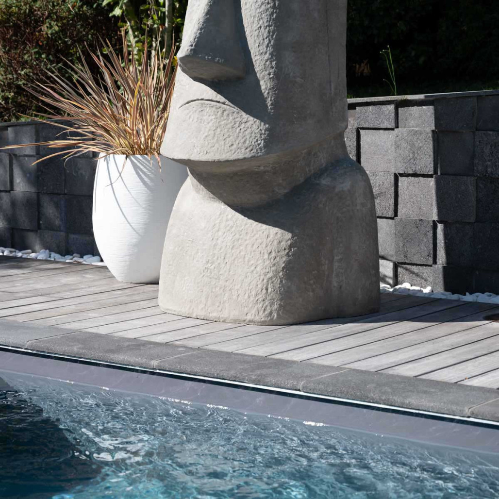 Estatua gigante de jardí­n moai de isla de pascua en fibrocemento 2m