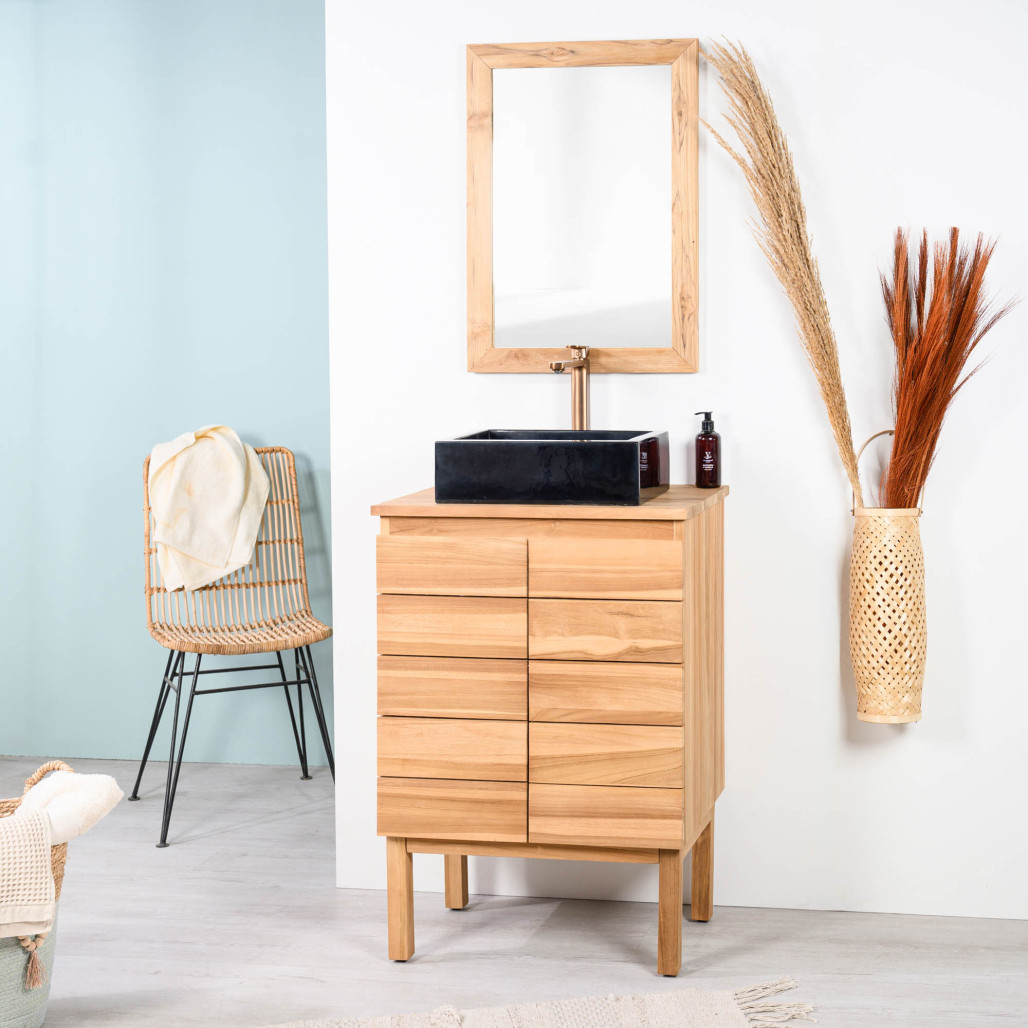Mueble de baño de teca para lavabo Ananta 60 cm - Cuarto de baño - Wanda collection