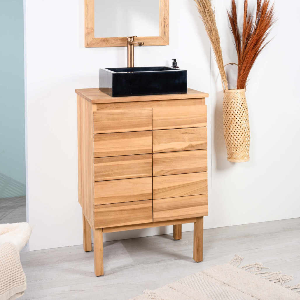 Mueble de baño de teca para lavabo Ananta 60 cm - Cuarto de baño - Wanda collection