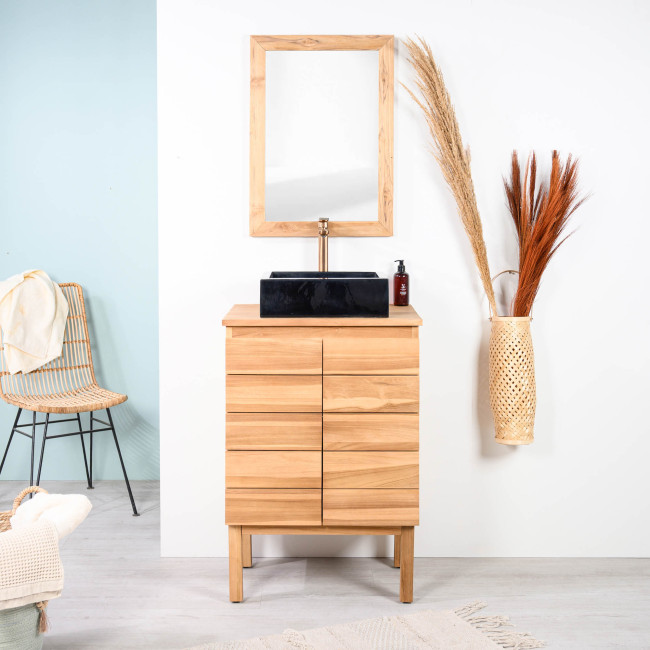Mueble de baño de teca para lavabo Ananta 60 cm - Cuarto de baño - Wanda collection