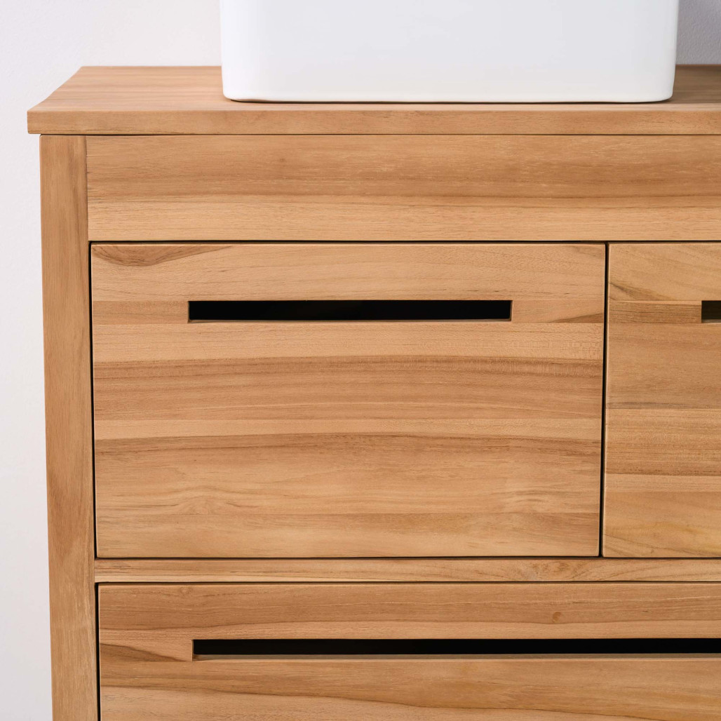 Mueble de baño y encimera de teca maciza Sira 140 cm - Wanda collection