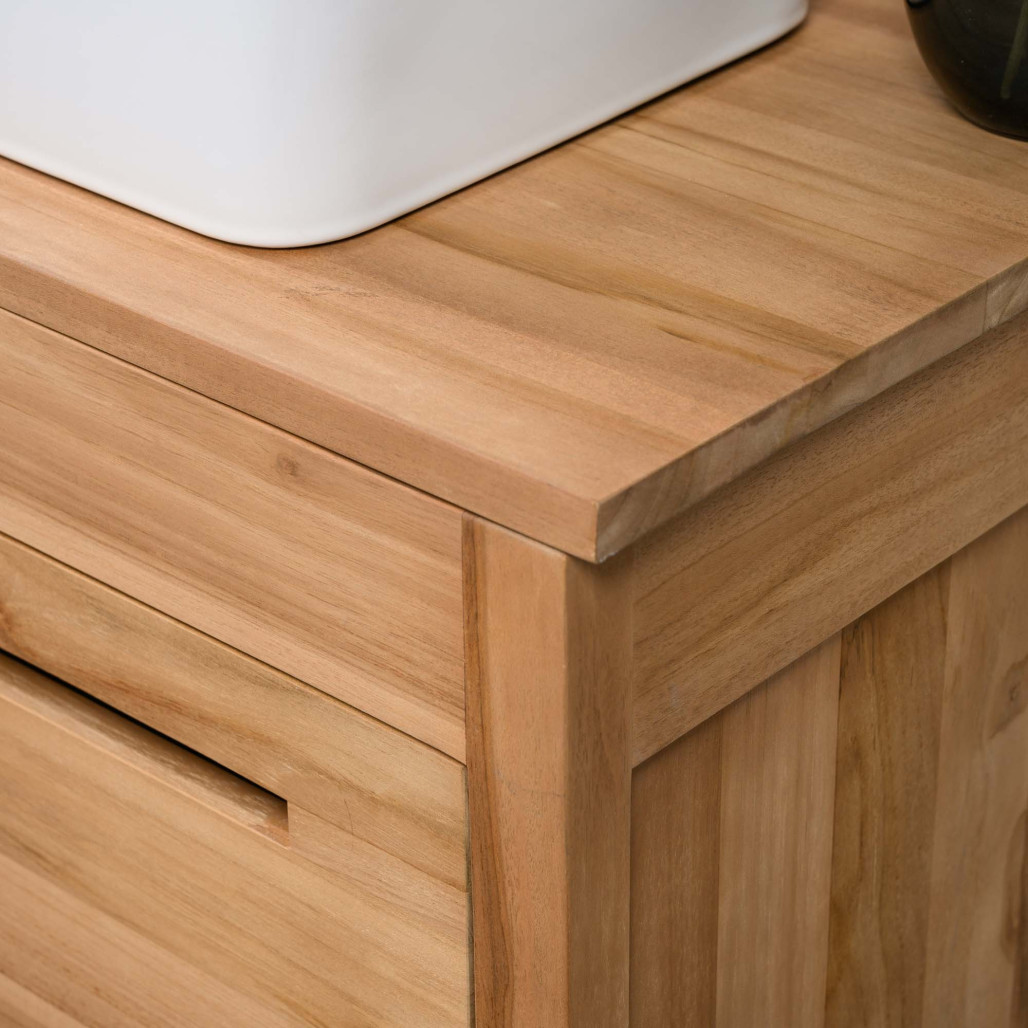 Mueble de baño y encimera de teca maciza Sira 140 cm - Wanda collection