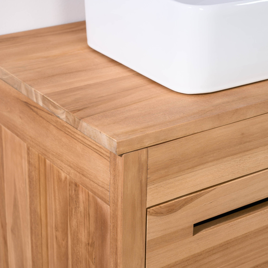 Mueble de baño y encimera de teca maciza Sira 140 cm - Wanda collection