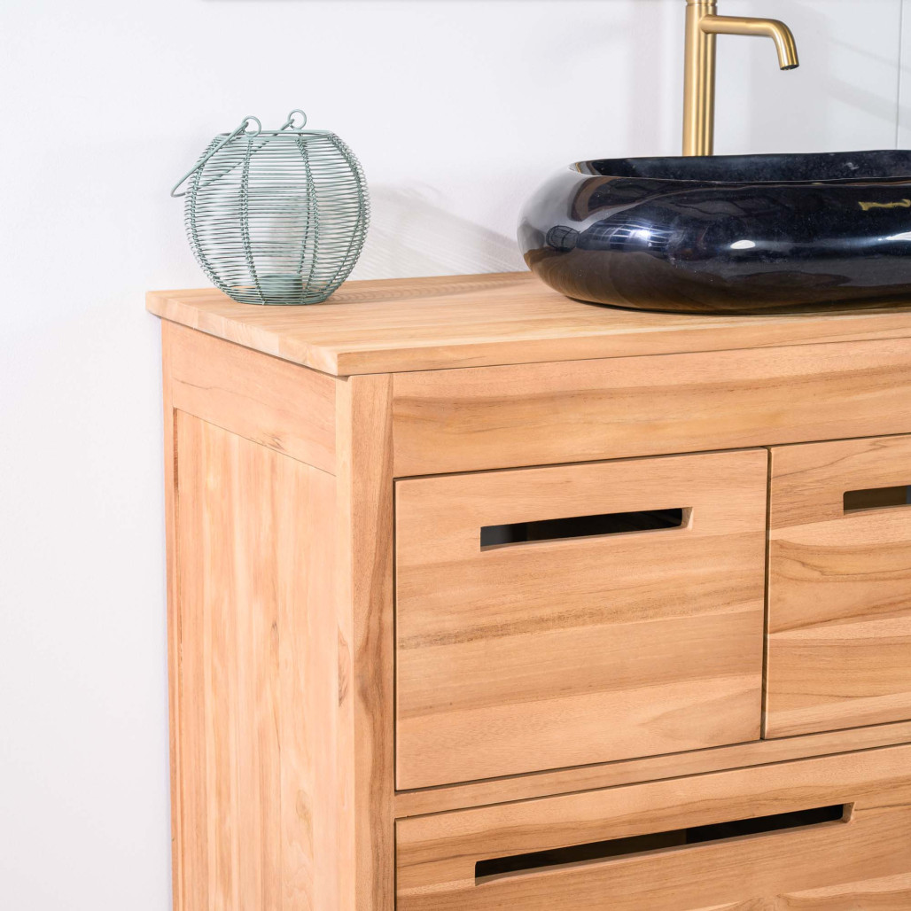 Mueble de baño de teca maciza para lavabo Sira 120 cm - Wanda collection